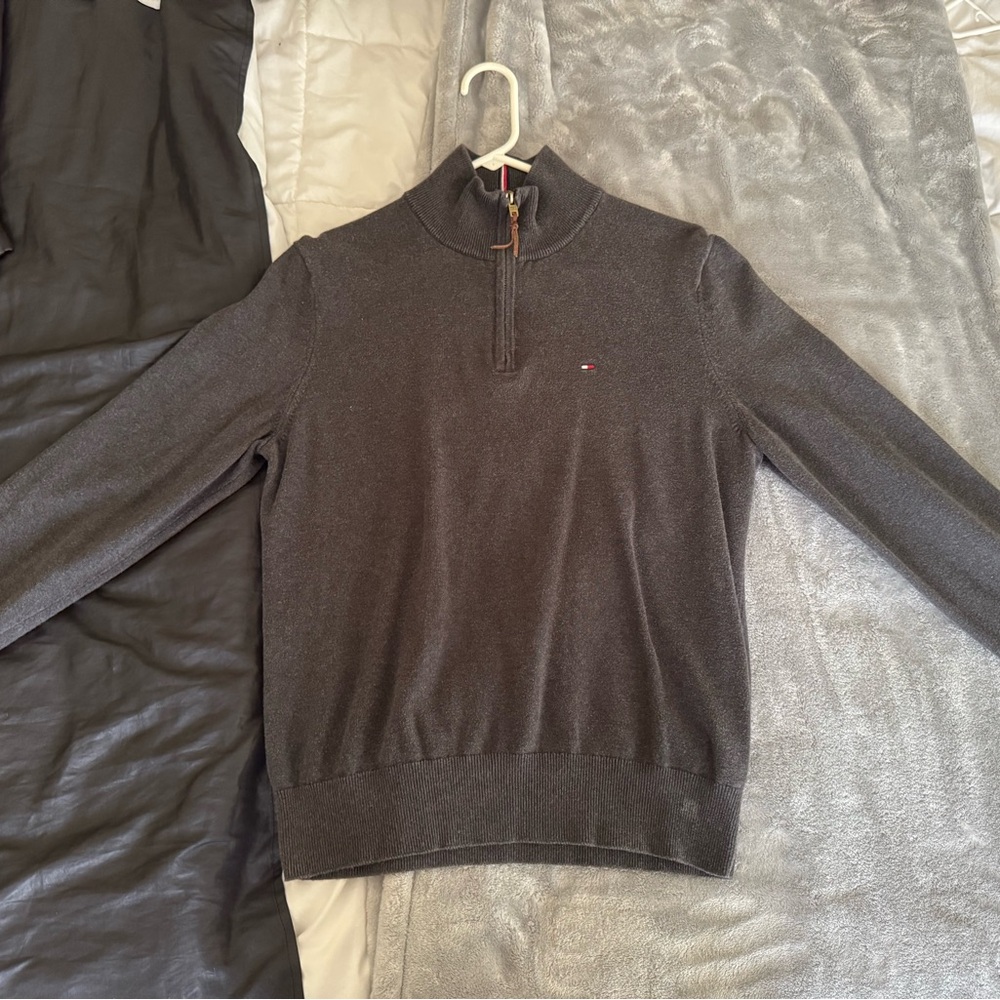 Tommy Hilfiger Charcoal Zip-Up Sweater